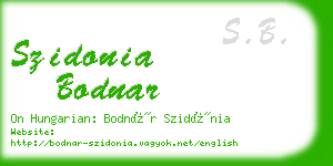 szidonia bodnar business card
